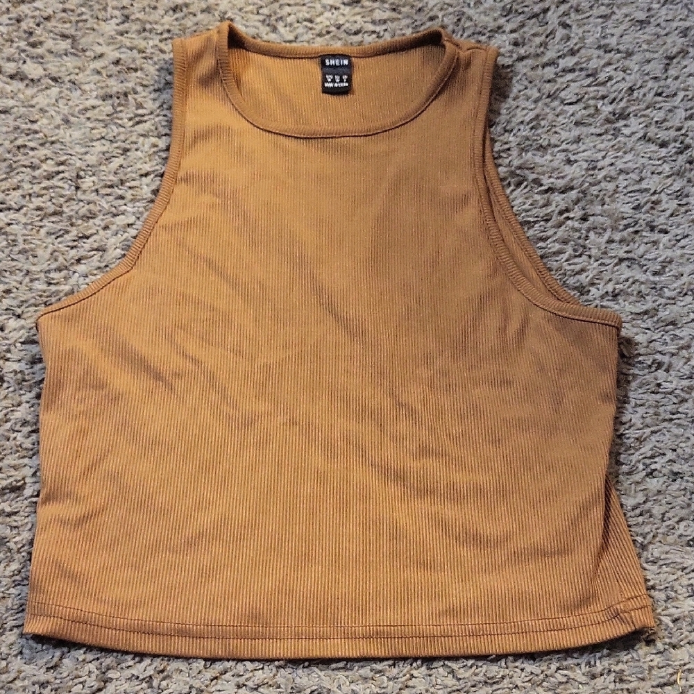 Shein Mustard Ribbed Tank Top